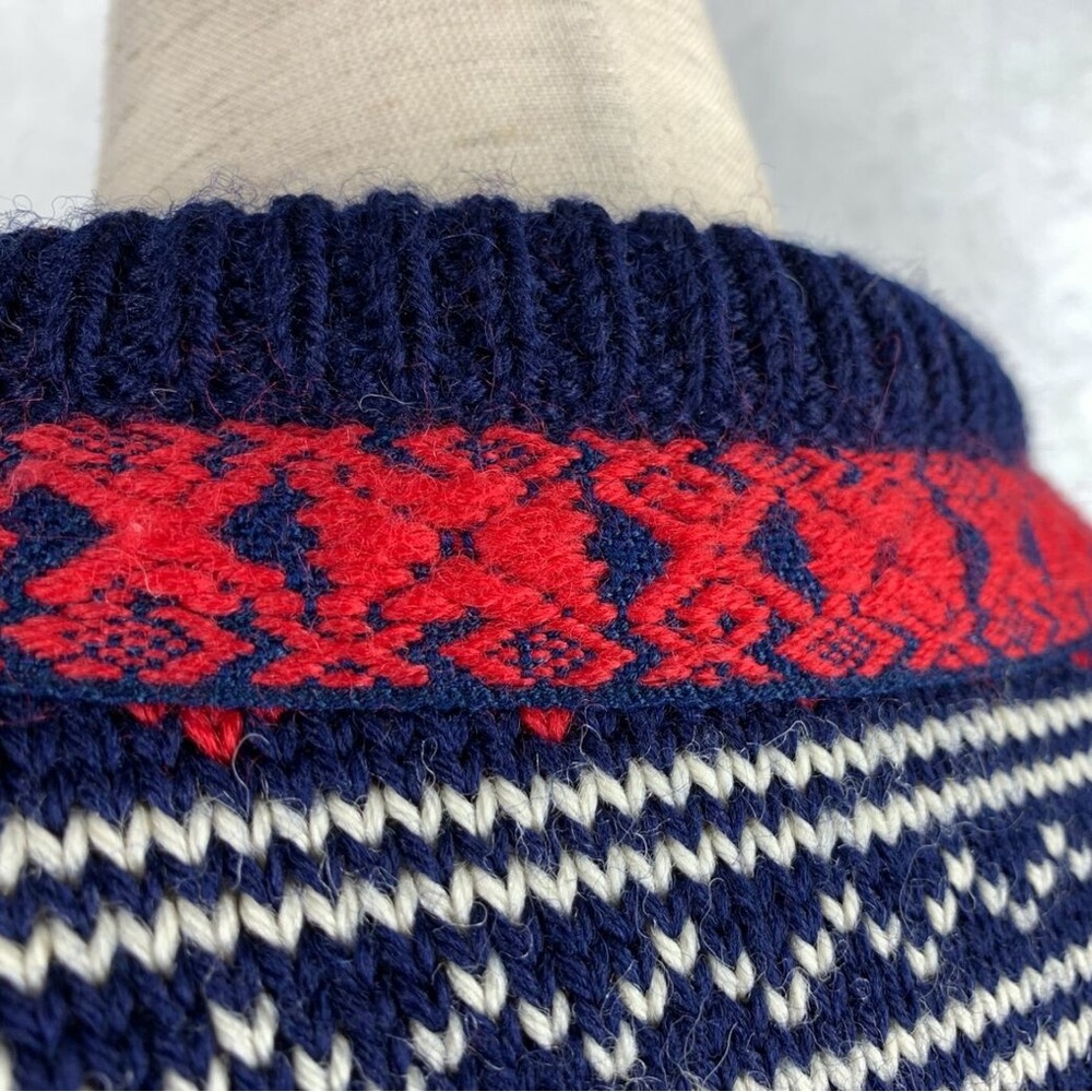 DALE of norway virigin wool sweater womens size XXL loose weave navy winter - Picture 9 of 14